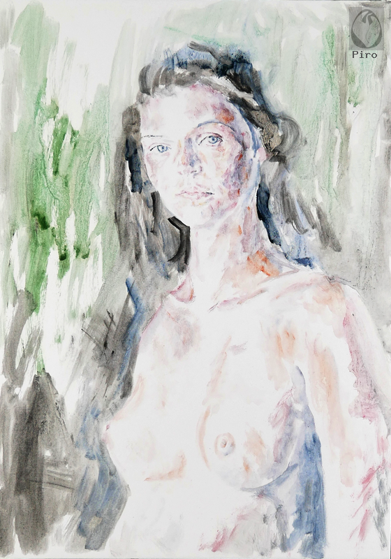 oil on paper - olio su carta di Piro